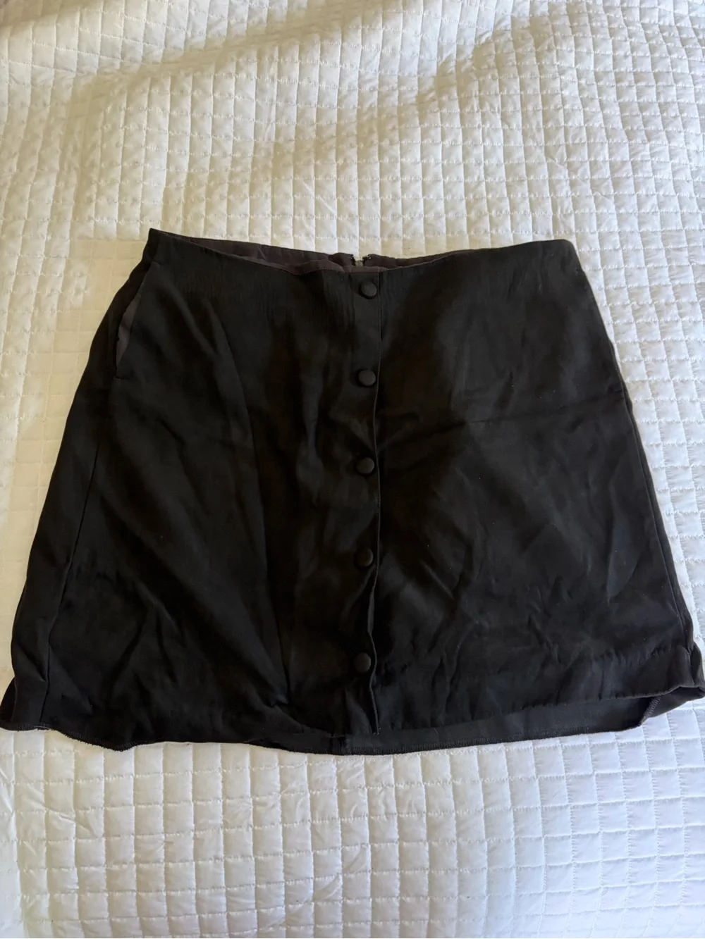 J. Crew Black Button-Front A-Line Skirt